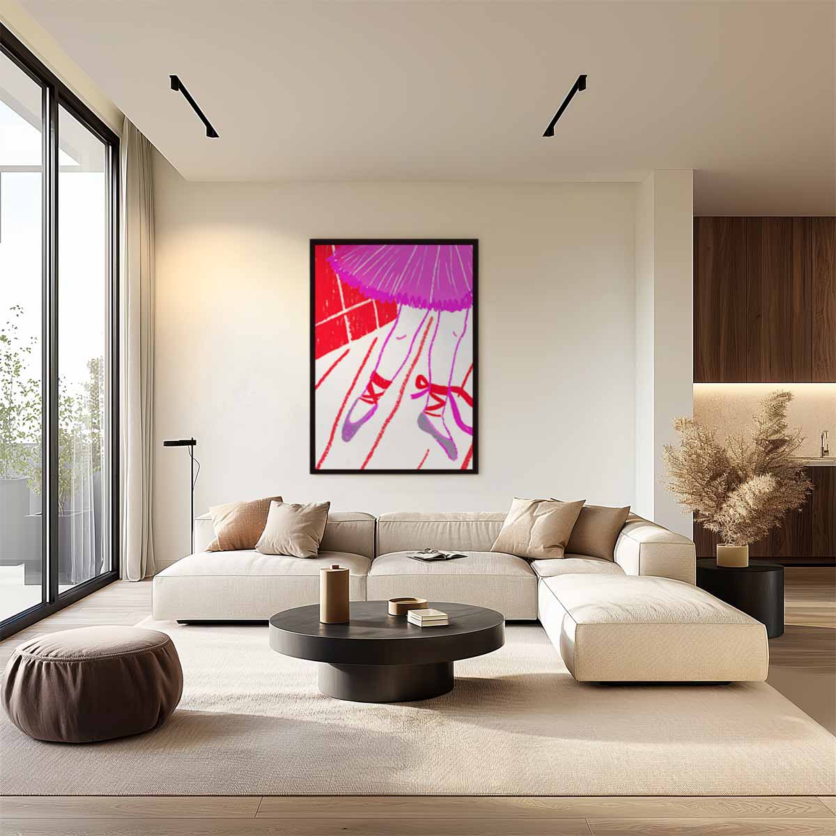 Ballerina Tussen Kleuren Kunstwerk-canvas-dibond-plexiglas-wanddecoratie-WallArtistic