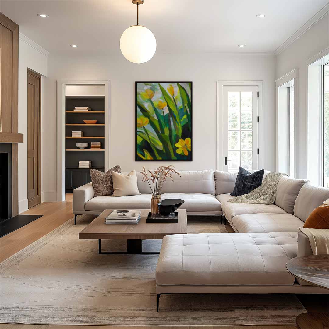 Zonnige Bloemvelden Kunstwerk-canvas-dibond-plexiglas-wanddecoratie-WallArtistic