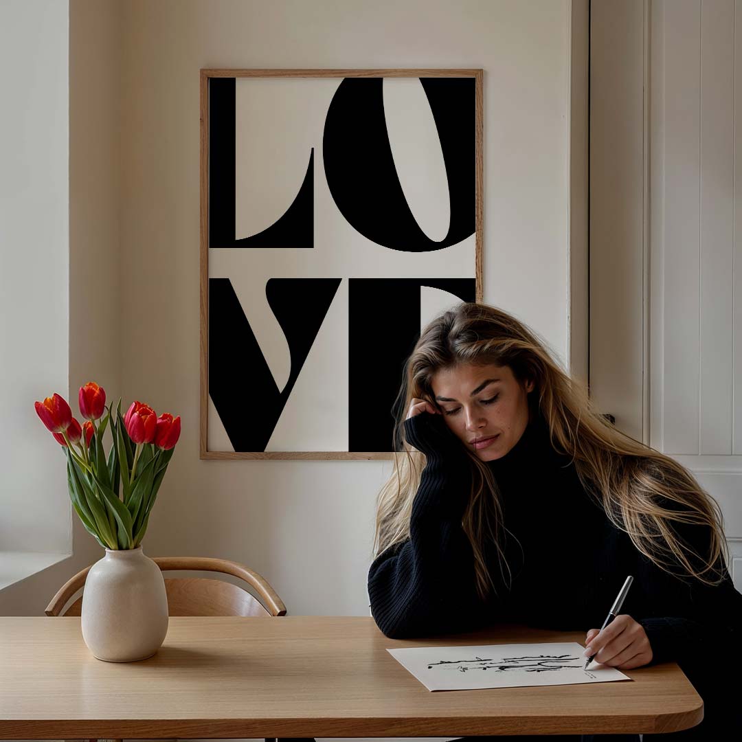 Stijlvolle Typografie LOVE Poster-WallArtistic