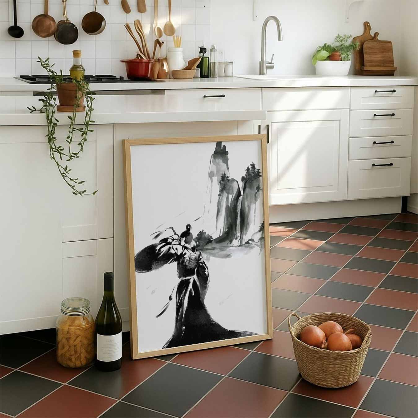 Elegante Oosterse Sumi-e Poster