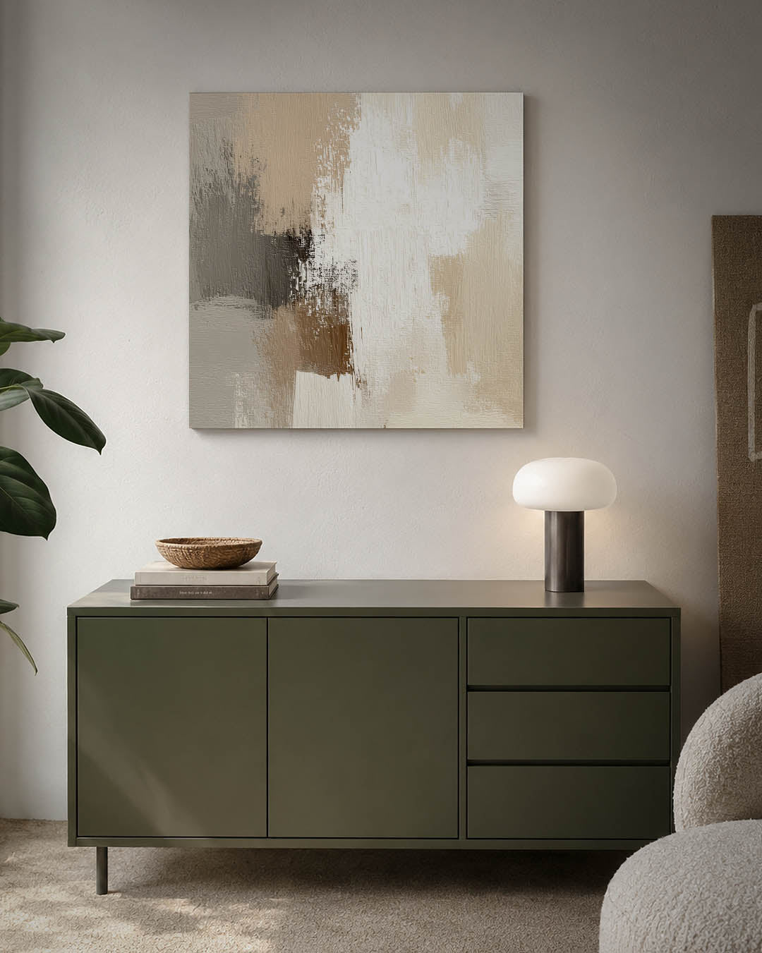 Neutrale kleurencompositie Kunstwerk