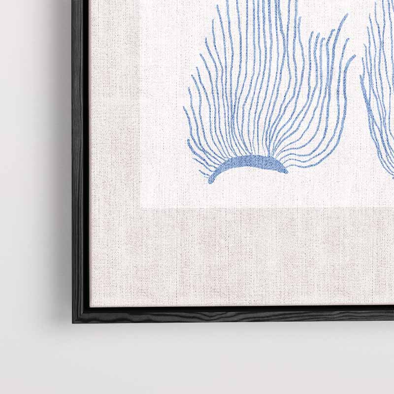 Abstracte Blauwe Kooraalprint Kunstwerk-canvas-dibond-plexiglas-wanddecoratie-WallArtistic
