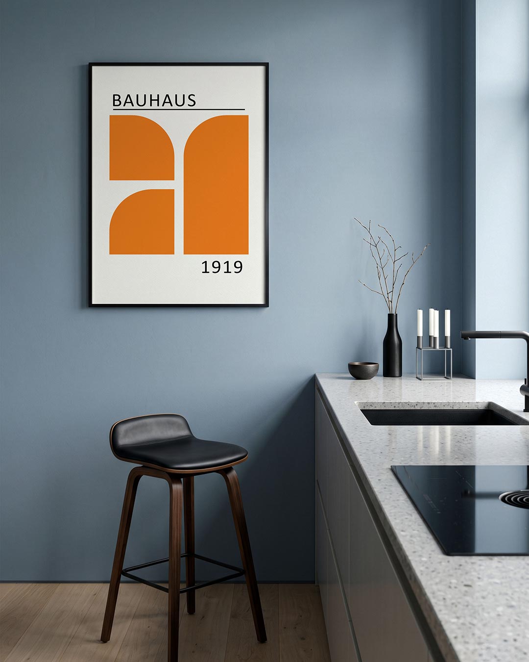 Oranje vormenspel Poster