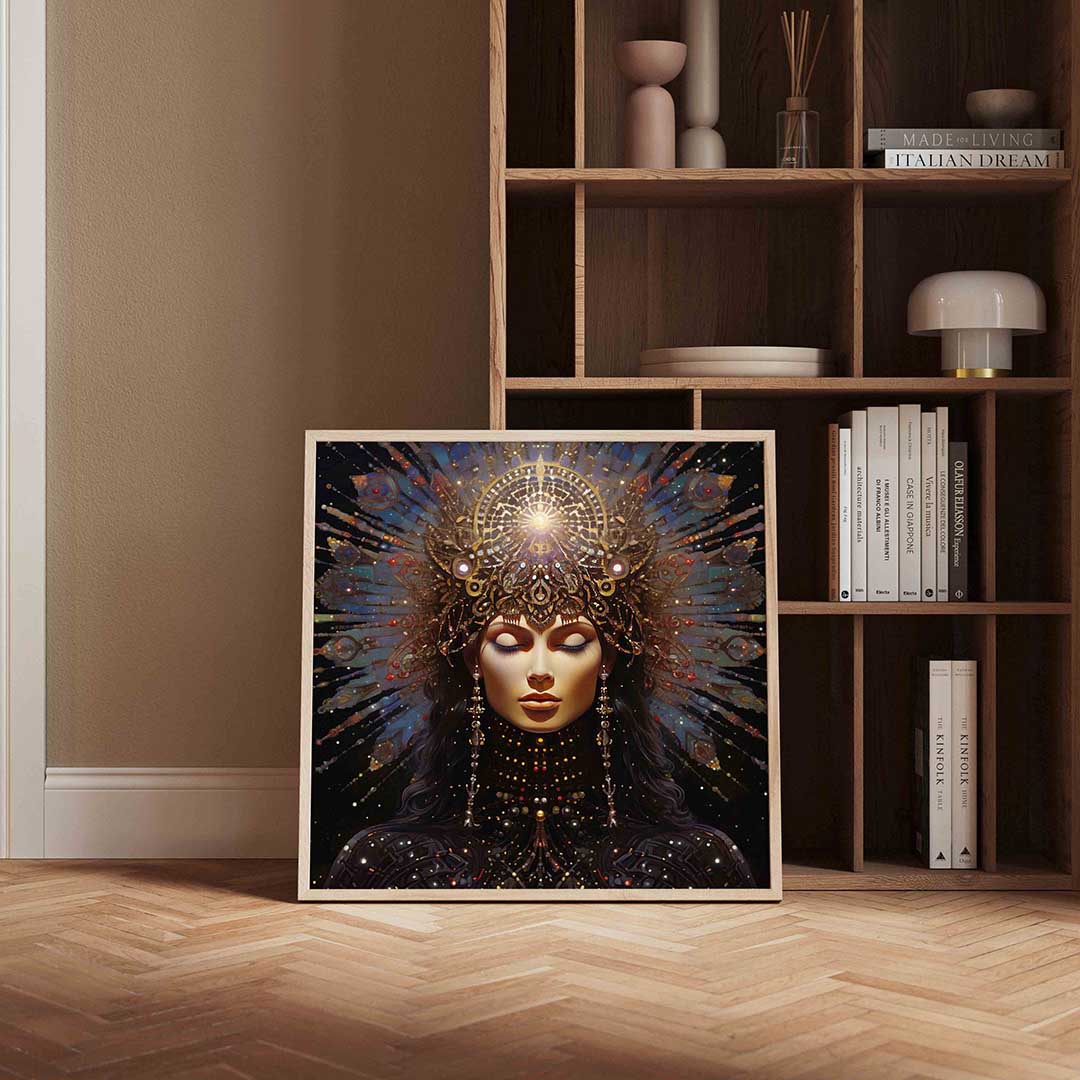 Vrouw met sierlijke kroon Poster