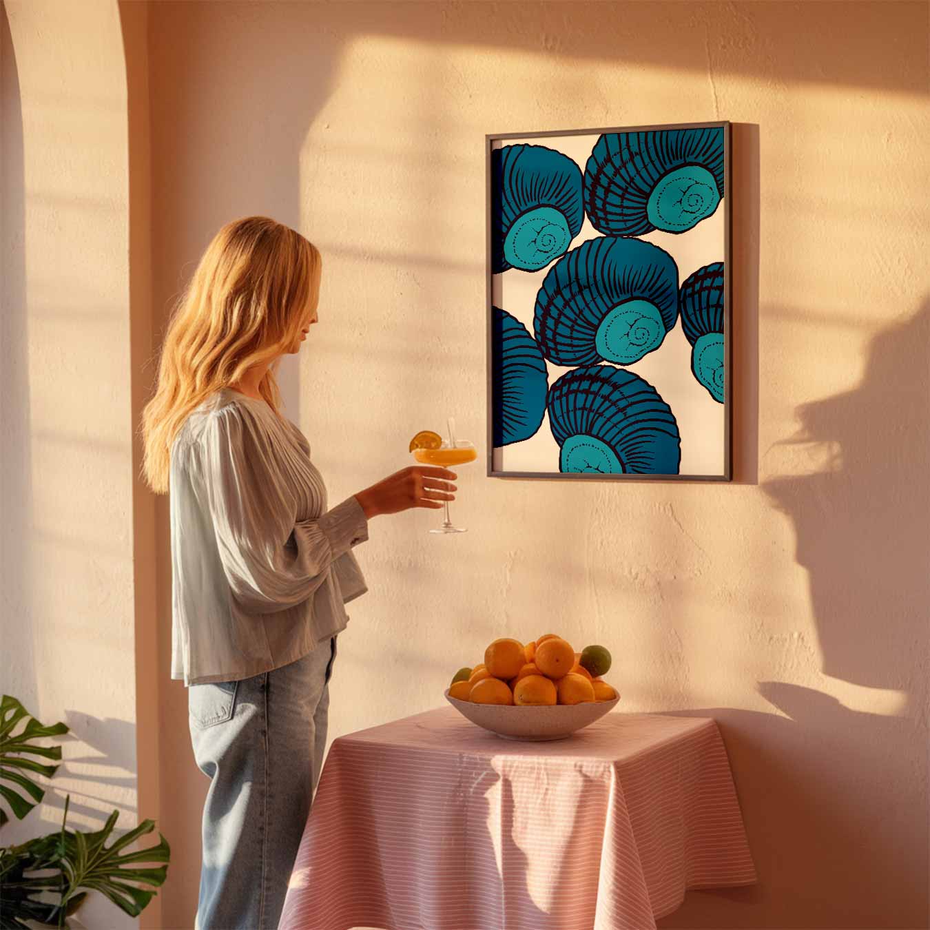 Zee-schelp Stijl Poster
