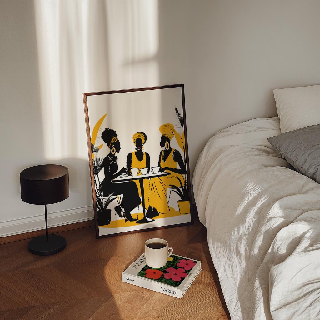 Stijlvolle Vrouwen aan de Koffietafel Poster