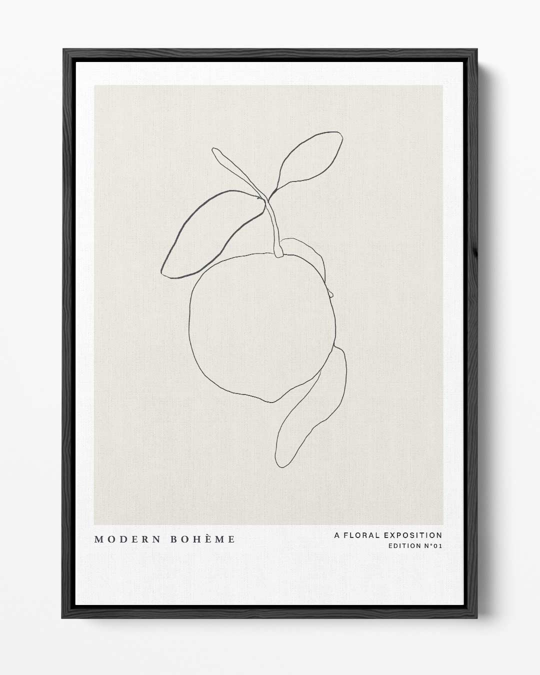 Minimalistische Citruslijntekening Kunstwerk-canvas-dibond-plexiglas-wanddecoratie-WallArtistic