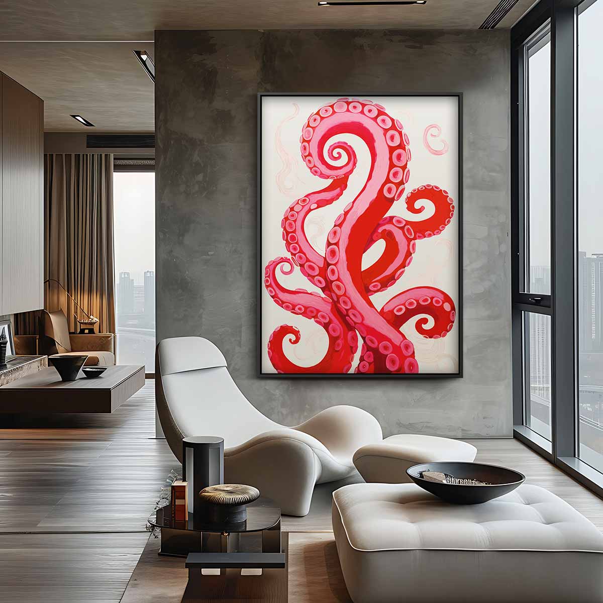 Dansende Tentakels Kunstwerk-canvas-dibond-plexiglas-wanddecoratie-WallArtistic