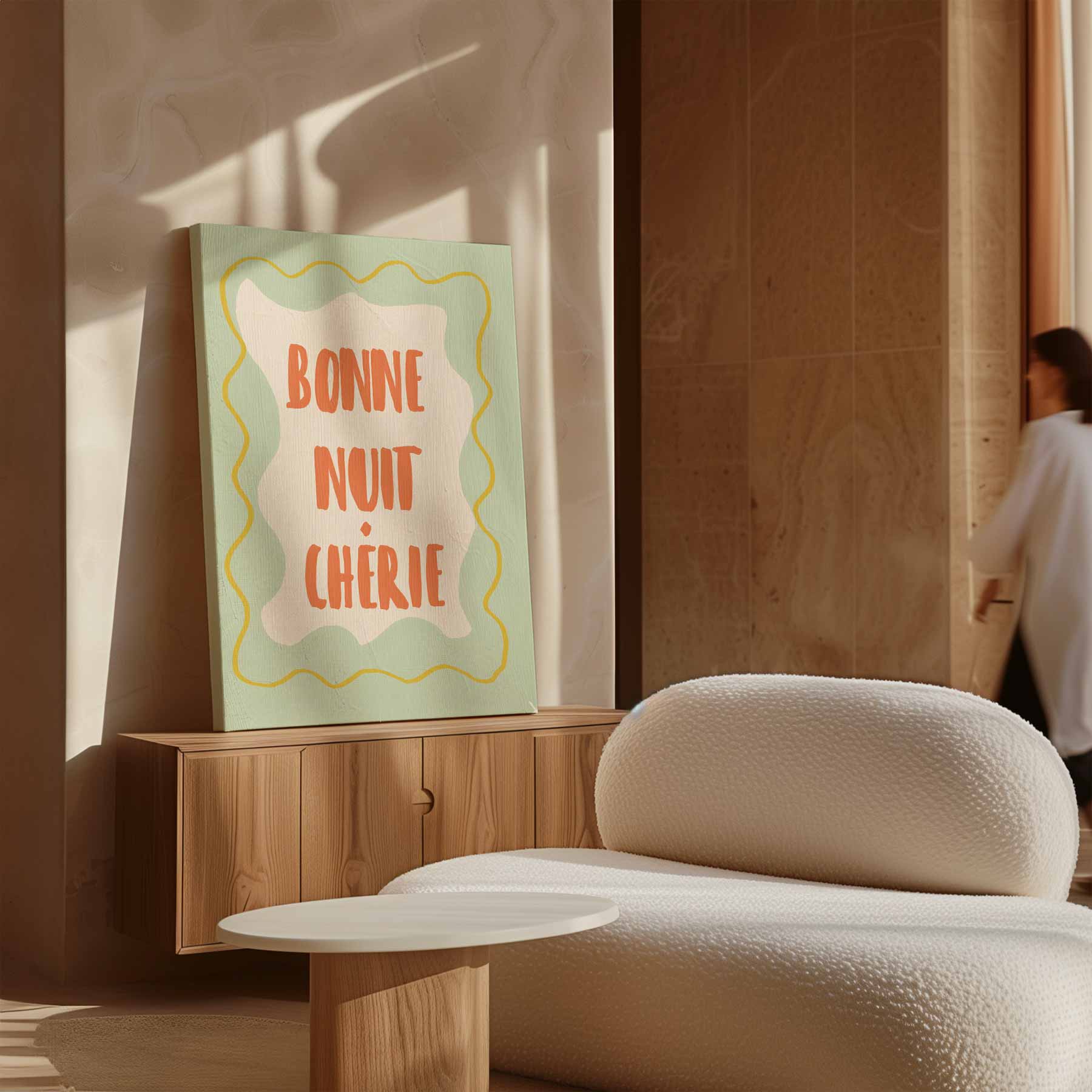 Bonne Nuit Chérie Kunstwerk-canvas-dibond-plexiglas-wanddecoratie-WallArtistic