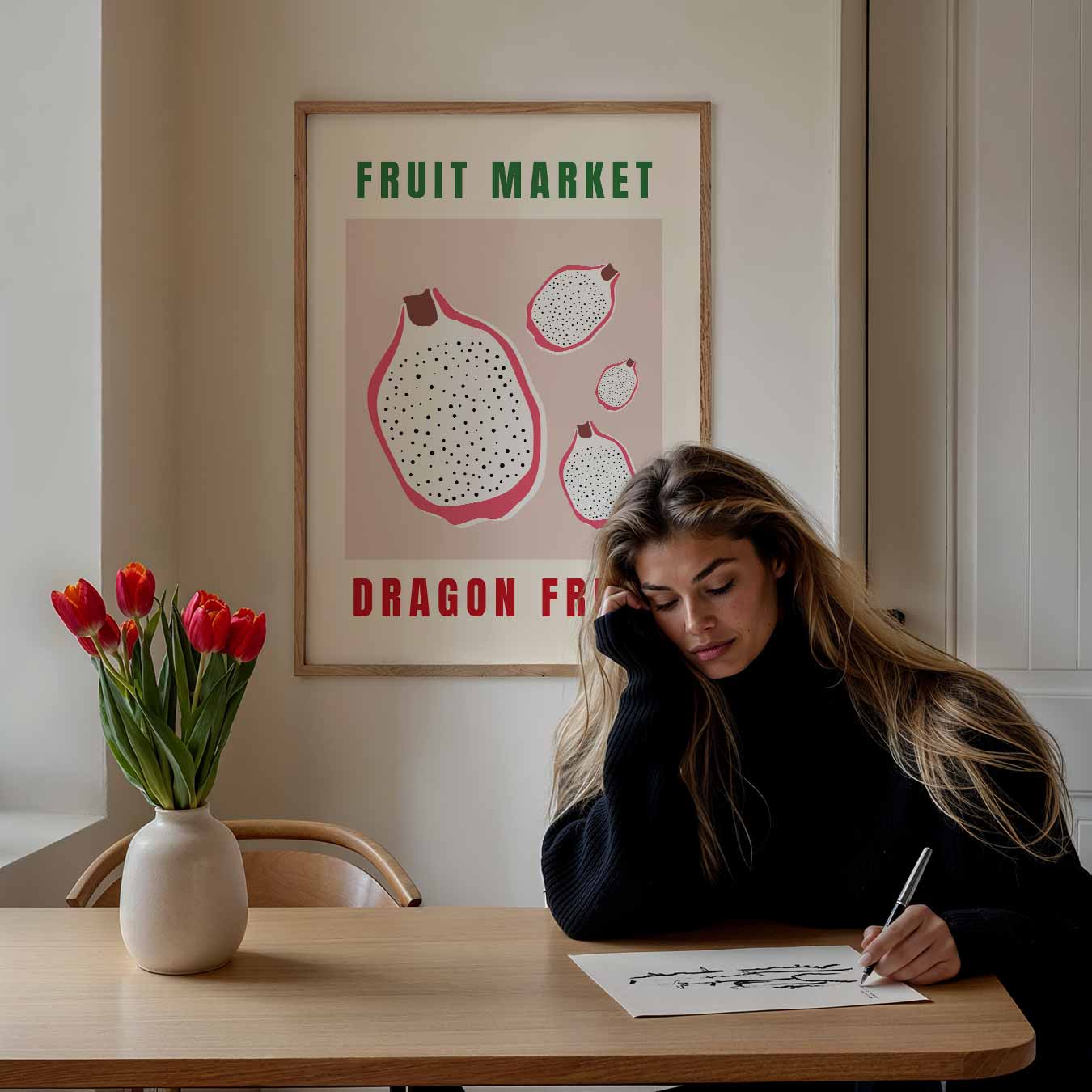Tropische Vibes Dragon Fruit Poster-WallArtistic