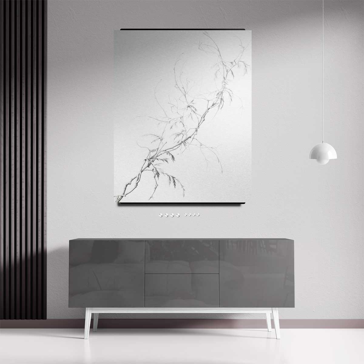 Elegante Takken in Potlood Kunstwerk-canvas-dibond-plexiglas-wanddecoratie-WallArtistic