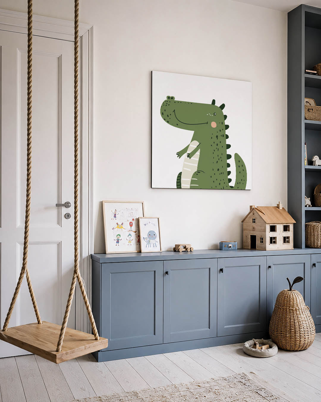 Vrolijke dinosaurus illustratie Kunstwerk
