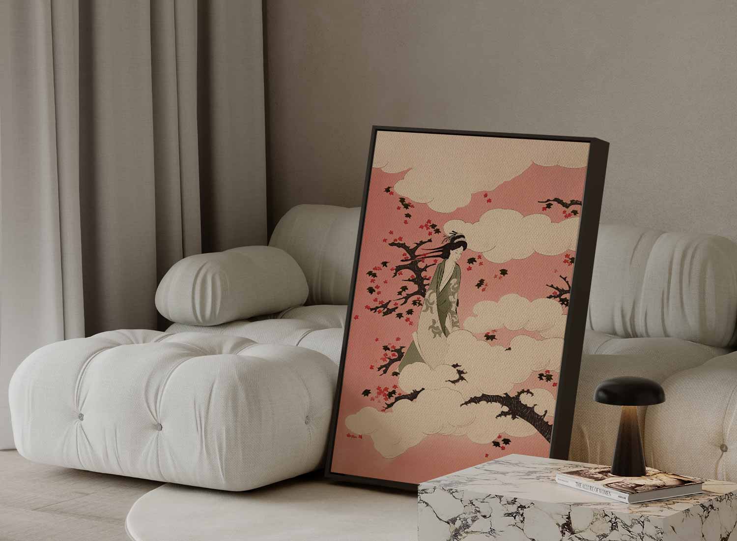 Dromerige Lentevrouw Kunstwerk-canvas-dibond-plexiglas-wanddecoratie-WallArtistic