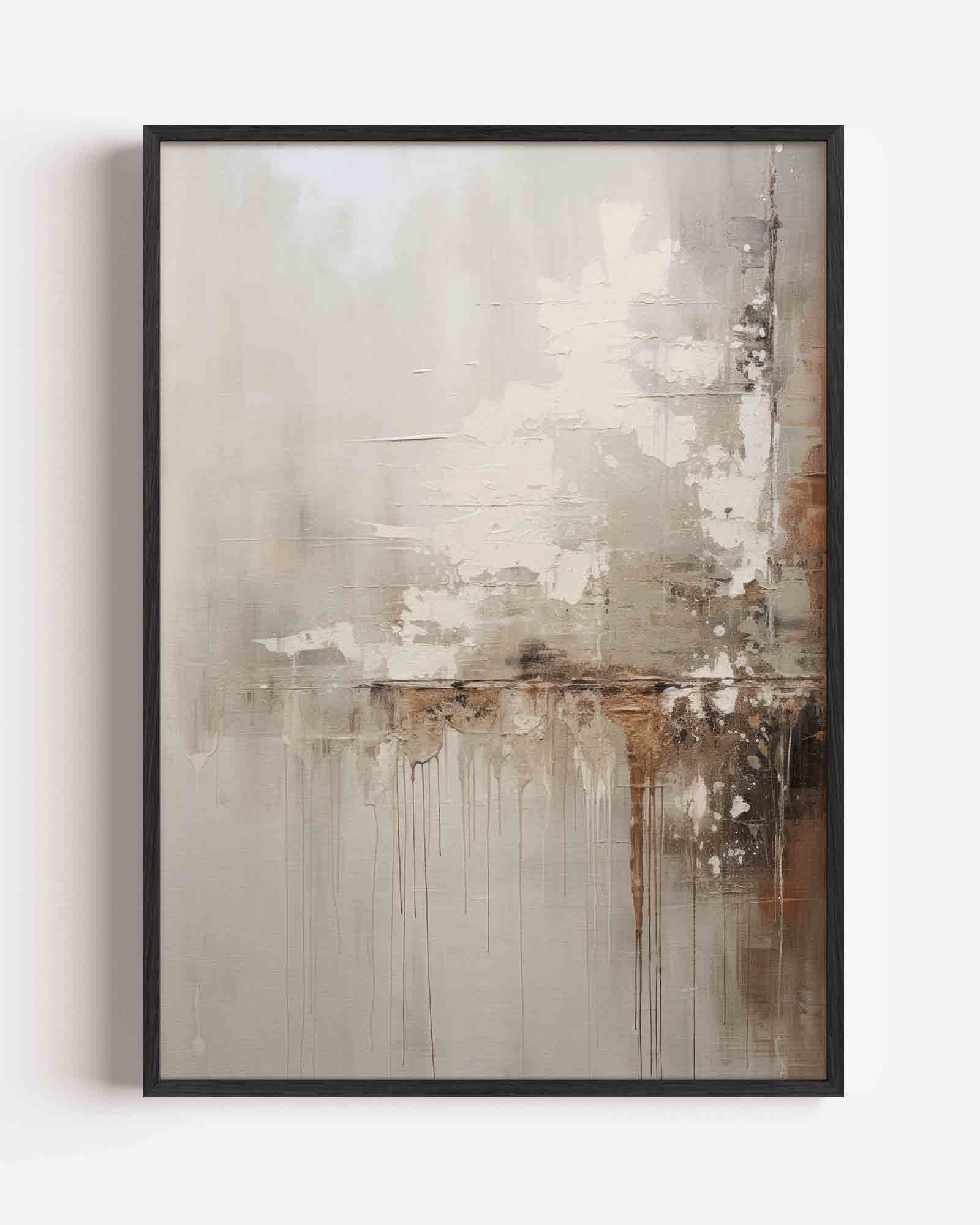 Abstracte beige en bruine Poster