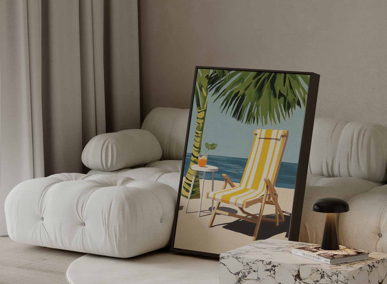 Zomerdag aan het Strand Kunstwerk-canvas-dibond-plexiglas-wanddecoratie-WallArtistic