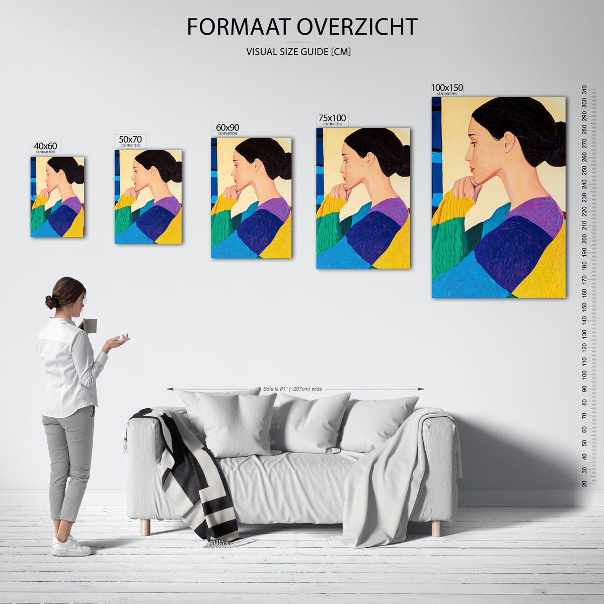 Kleurrijk portret Kunstwerk