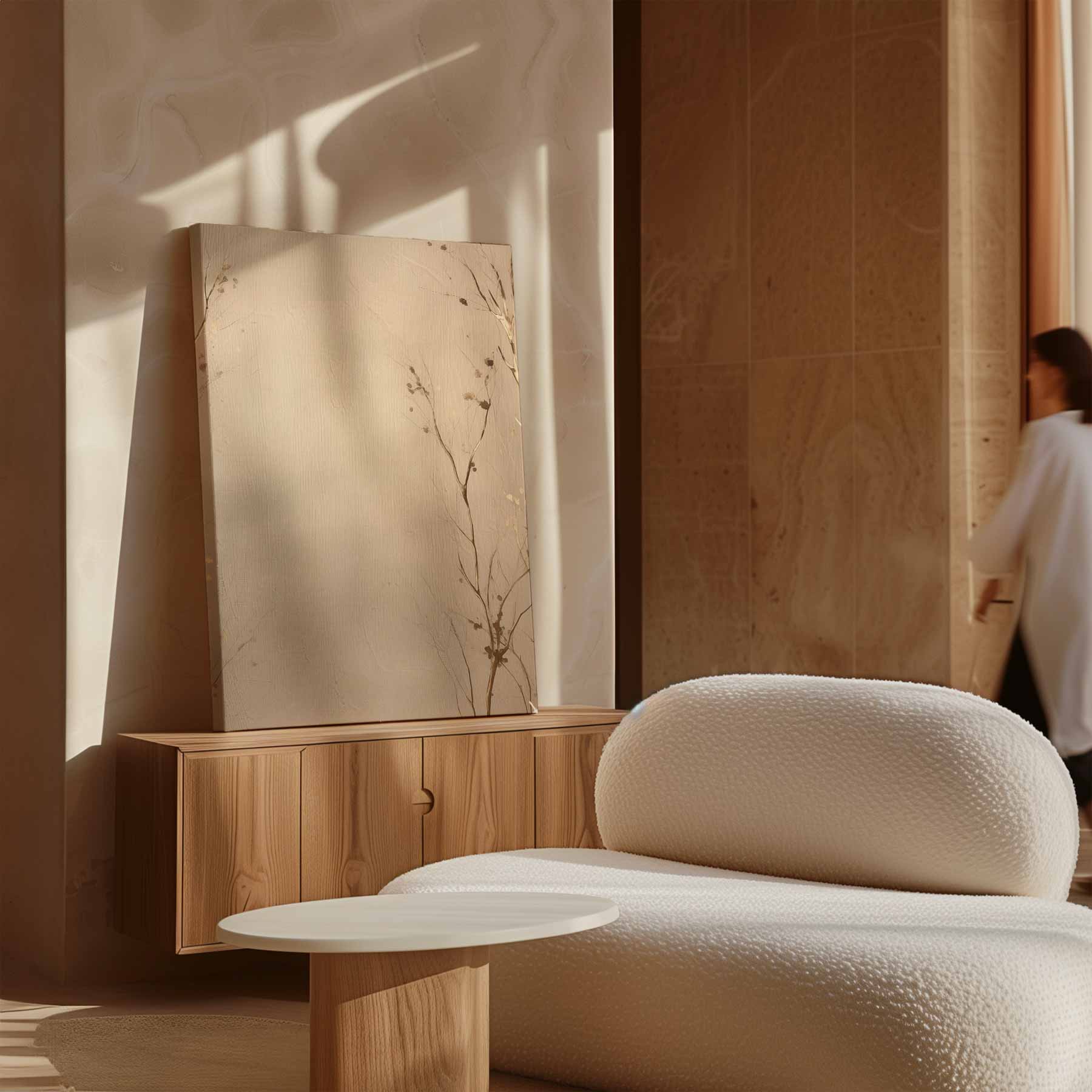 Subtiele Takken in Neutrale Tinten Kunstwerk-canvas-dibond-plexiglas-wanddecoratie-WallArtistic