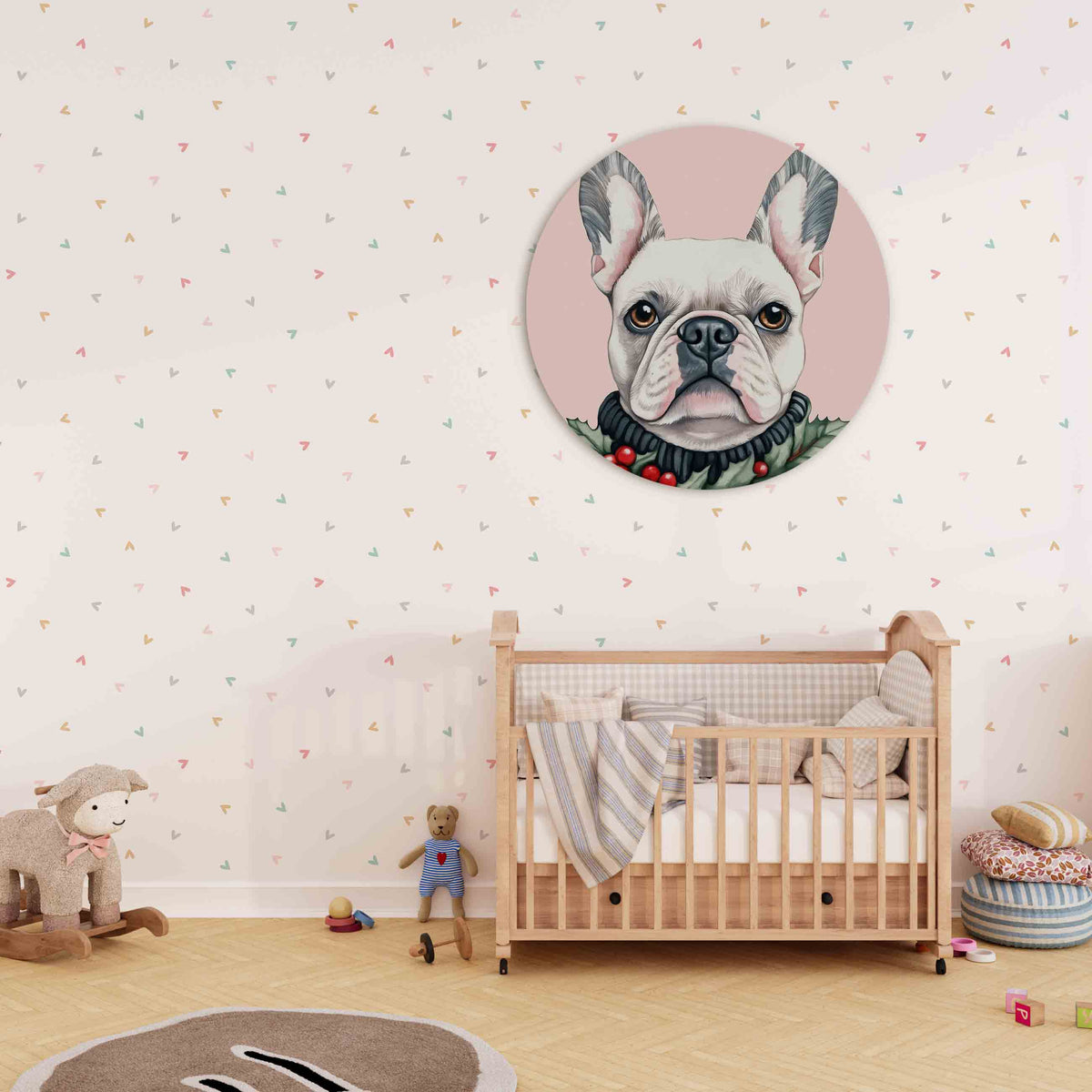 Franse bulldog Muurcirkel