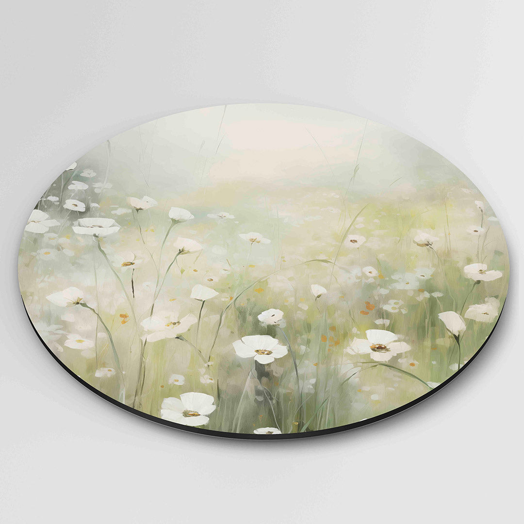 Witte bloemen Muurcirkel