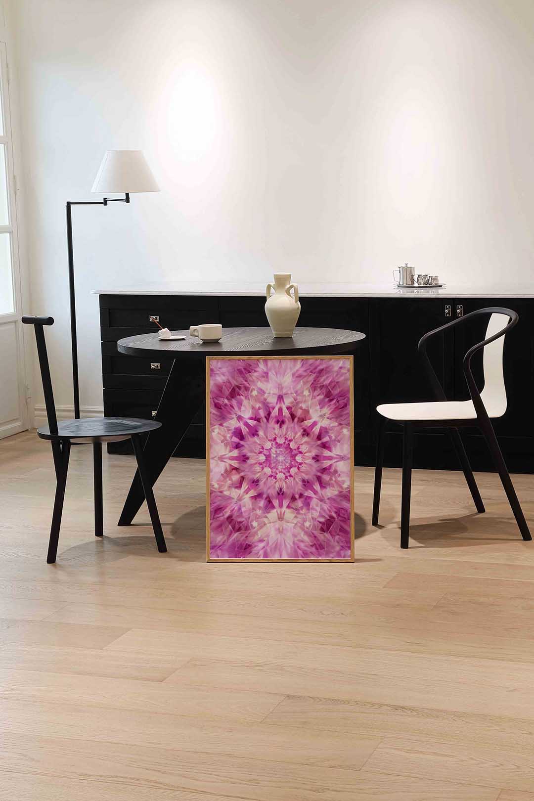 Symmetrische roze vormen Poster