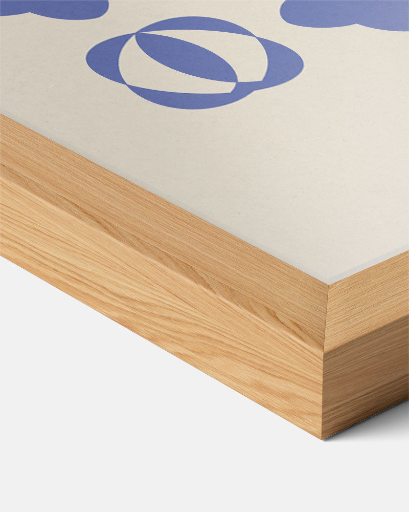 Moderne Blauwe Geometrische Bloemposter-WallArtistic