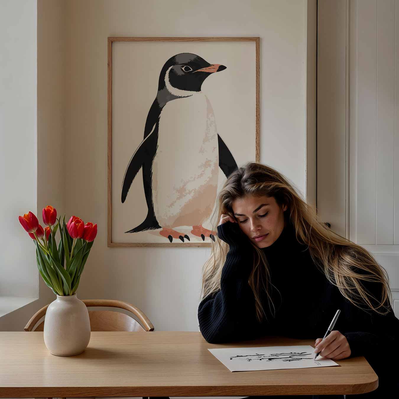 Stijlvolle Pinguïn Poster