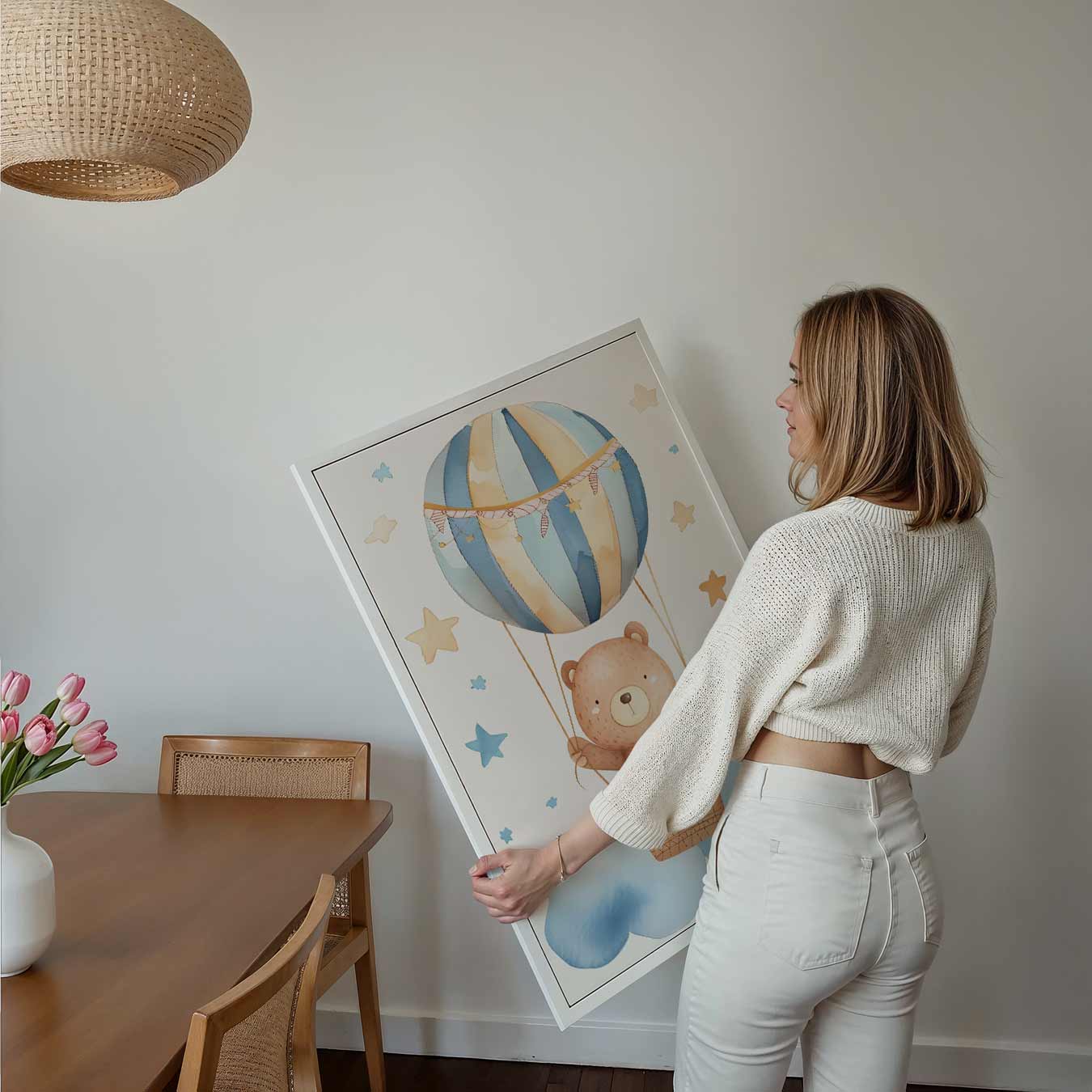 Dromerige Berenluchtballon Kinderkamerposter-WallArtistic