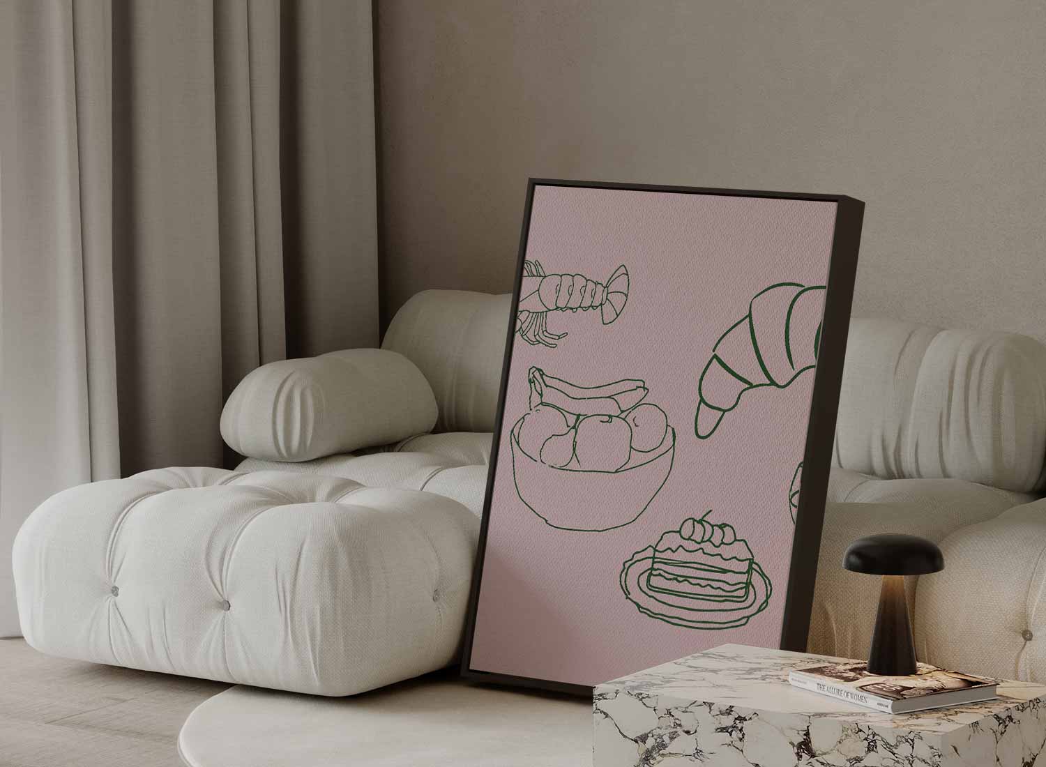 Smakelijke Momenten Illustratie Kunstwerk-canvas-dibond-plexiglas-wanddecoratie-WallArtistic