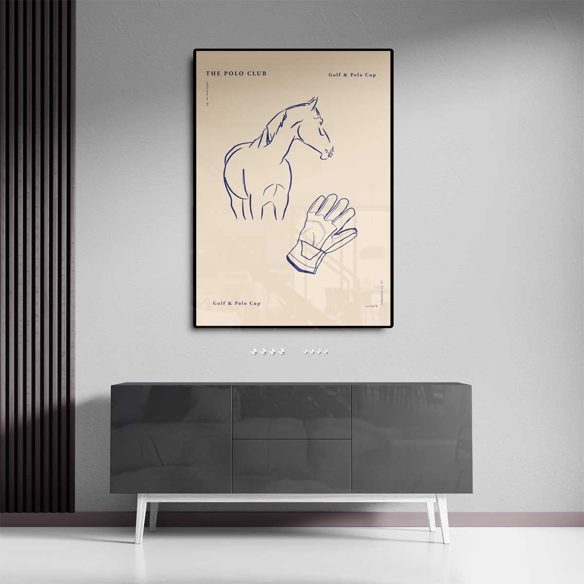 Elegante Paardenschets Kunstwerk-canvas-dibond-plexiglas-wanddecoratie-WallArtistic