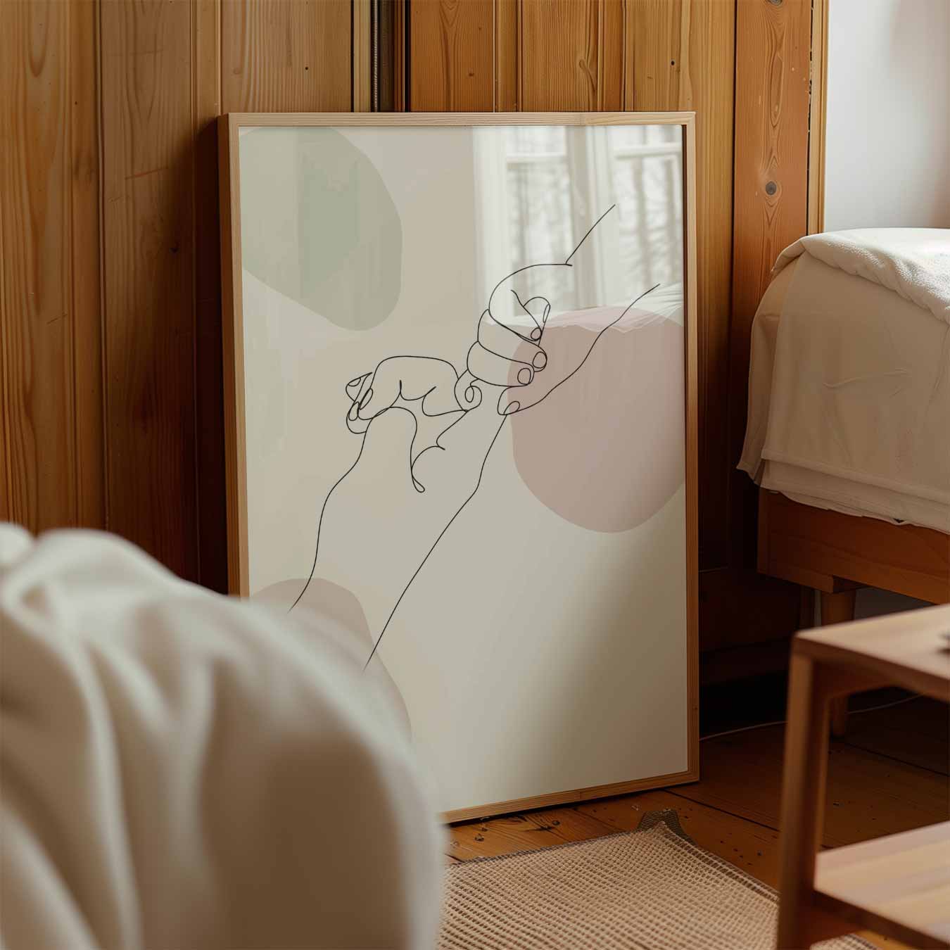 Verbondenheid in Lijntekening Poster-WallArtistic