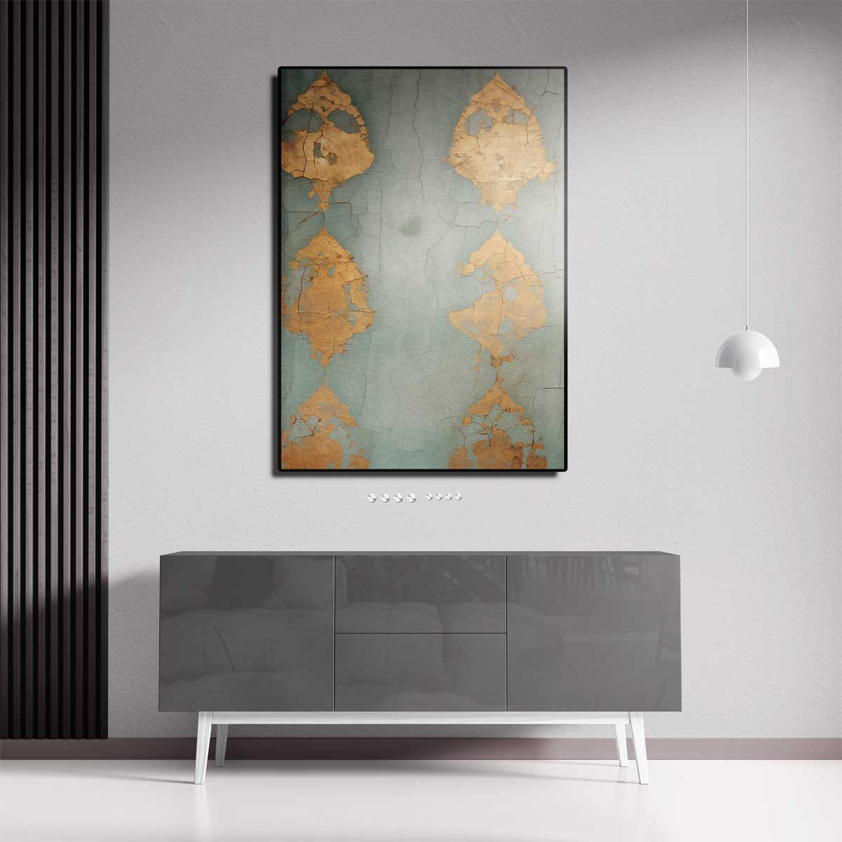 Gouden Glim op Verweer Lijnenspel Kunstwerk-canvas-dibond-plexiglas-wanddecoratie-WallArtistic