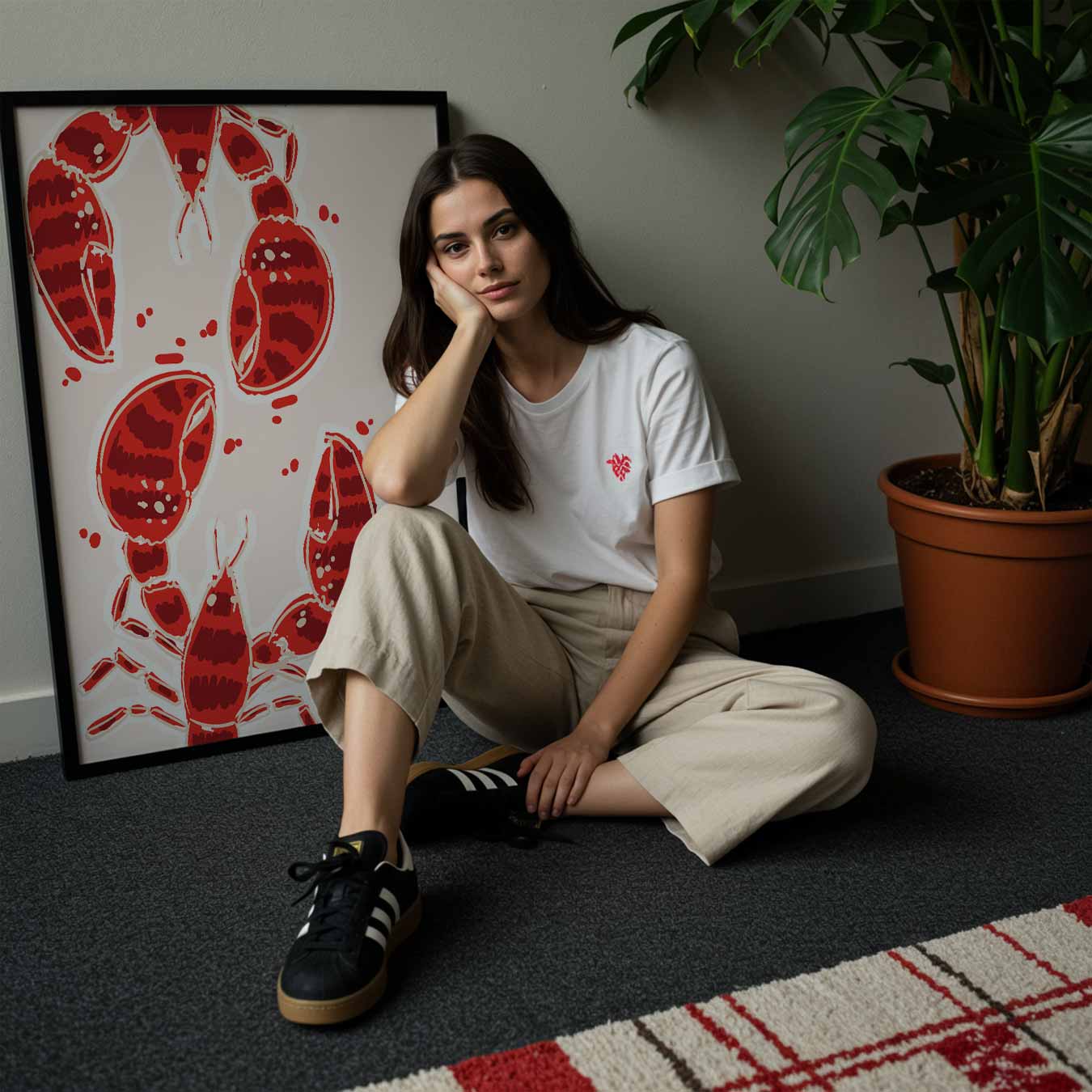 Vrolijke Kreeften Illustratie Poster-WallArtistic