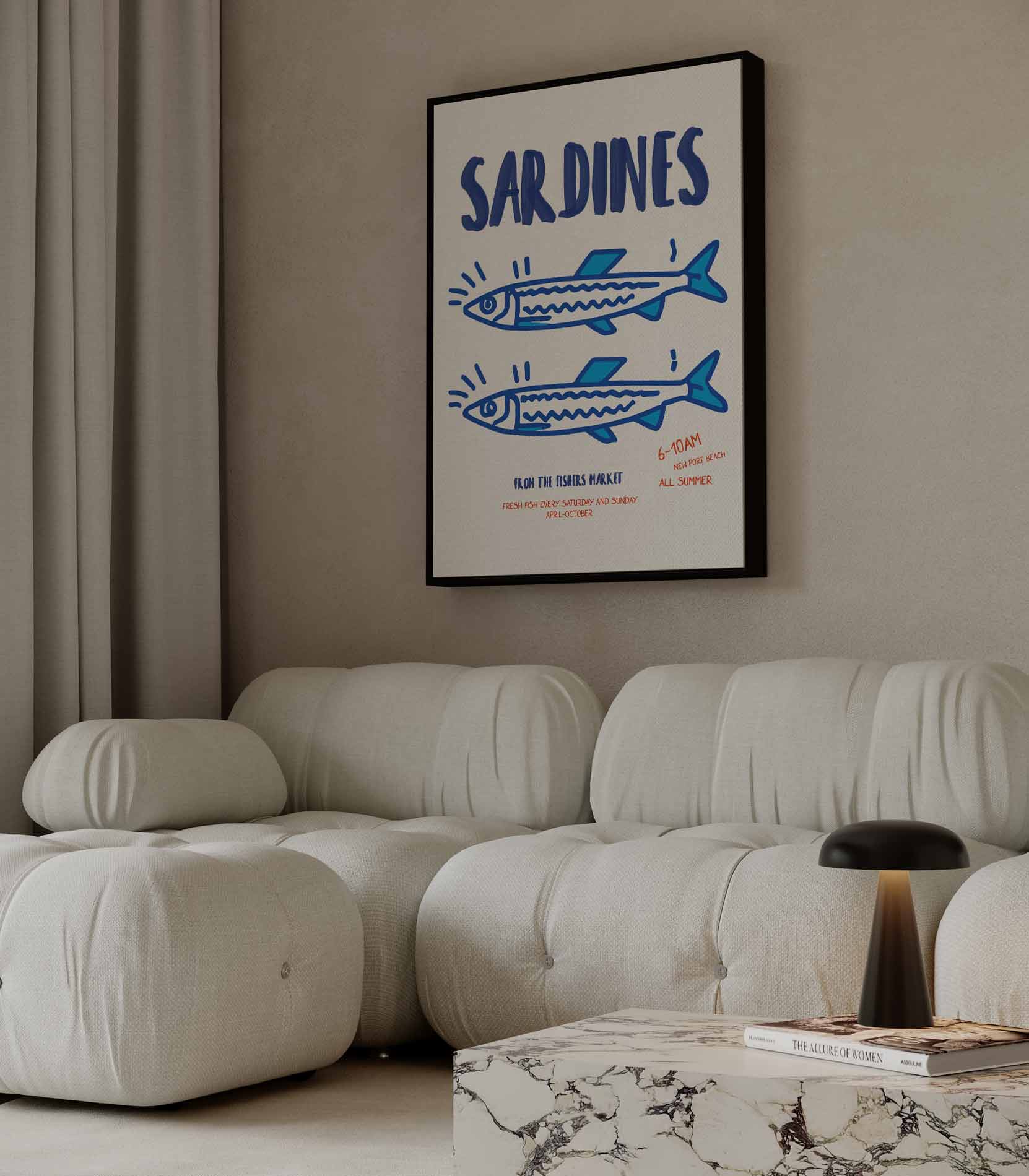 Sardines Illustratie Poster