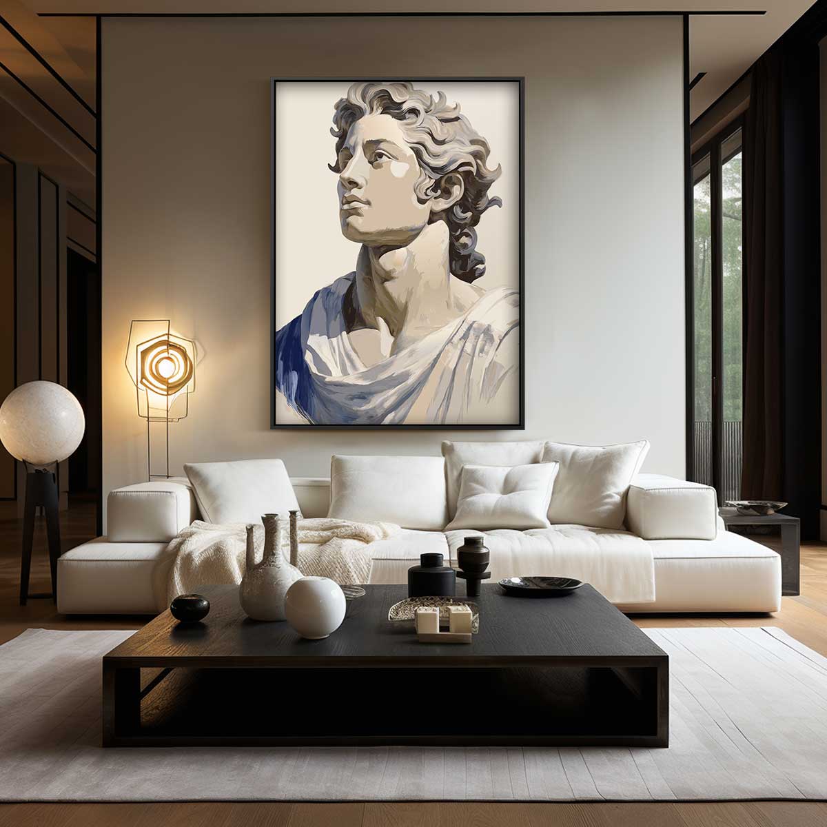 Klassieke Beeldhouwwerken Portret Kunstwerk-canvas-dibond-plexiglas-wanddecoratie-WallArtistic