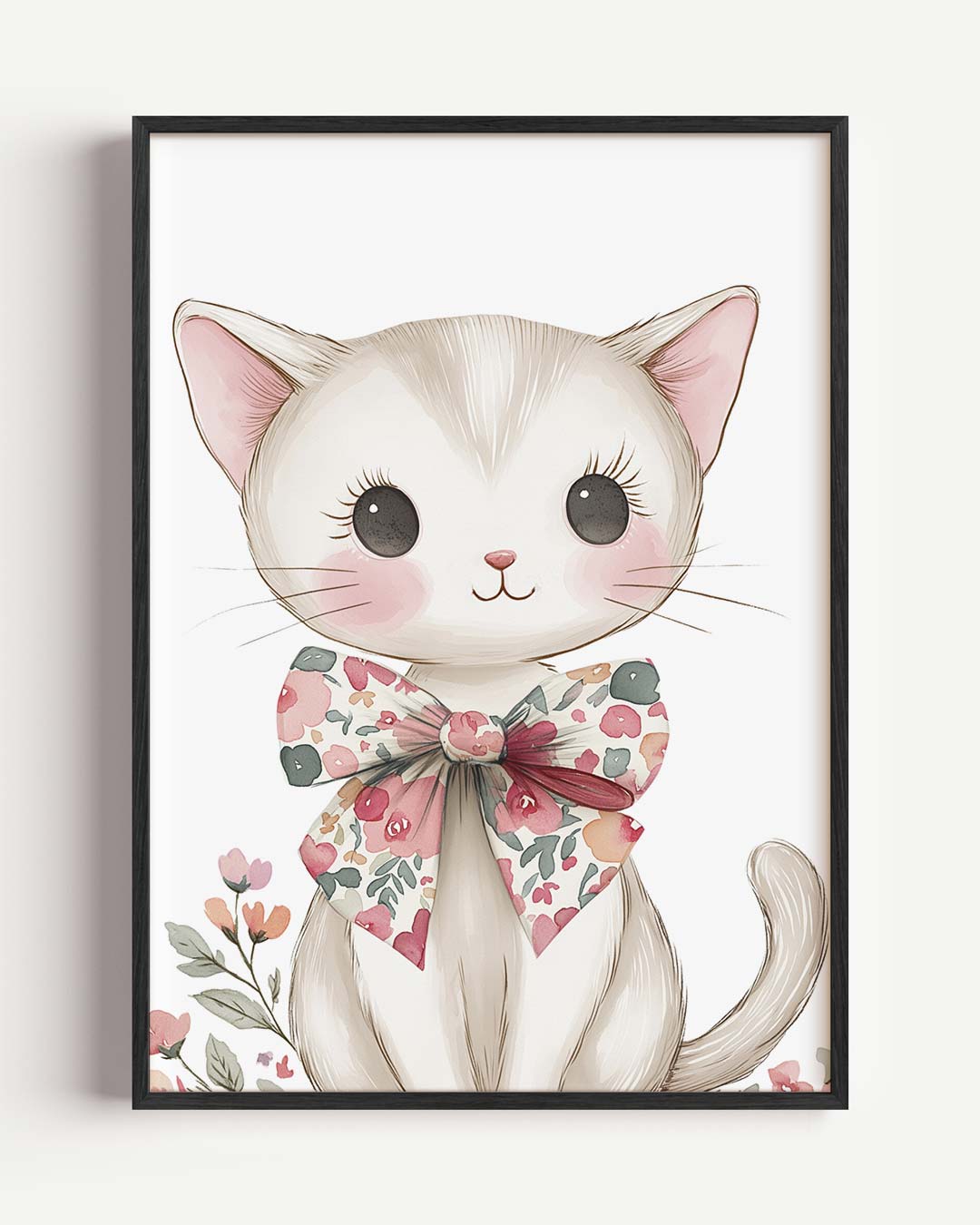 Kat met Strik Poster-WallArtistic