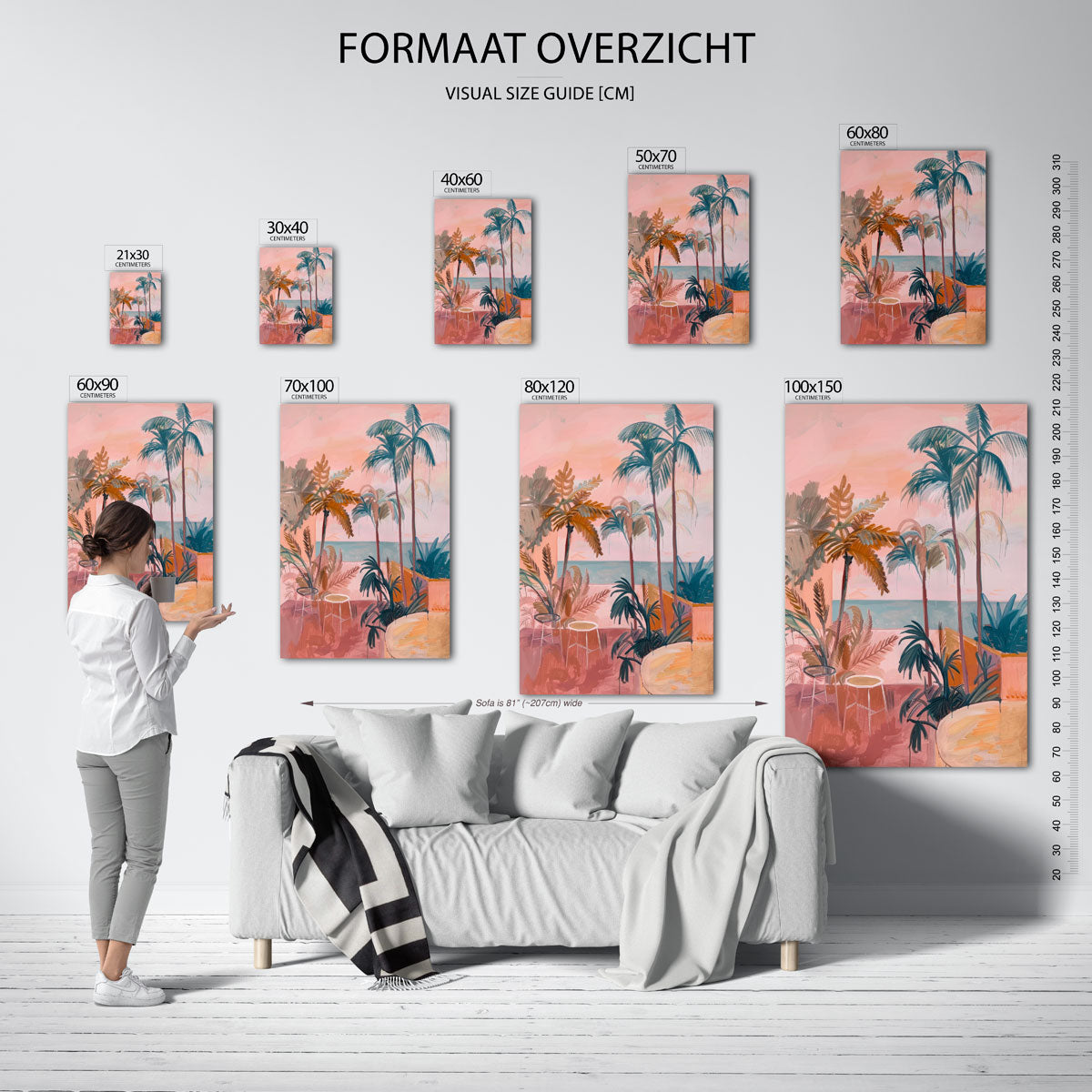 Palmbomen en zee Poster