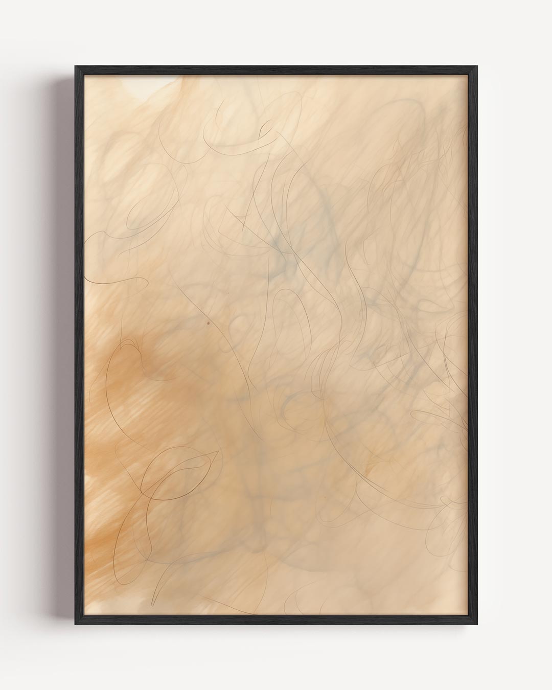 Rustgevende Beige Abstractie Poster-WallArtistic