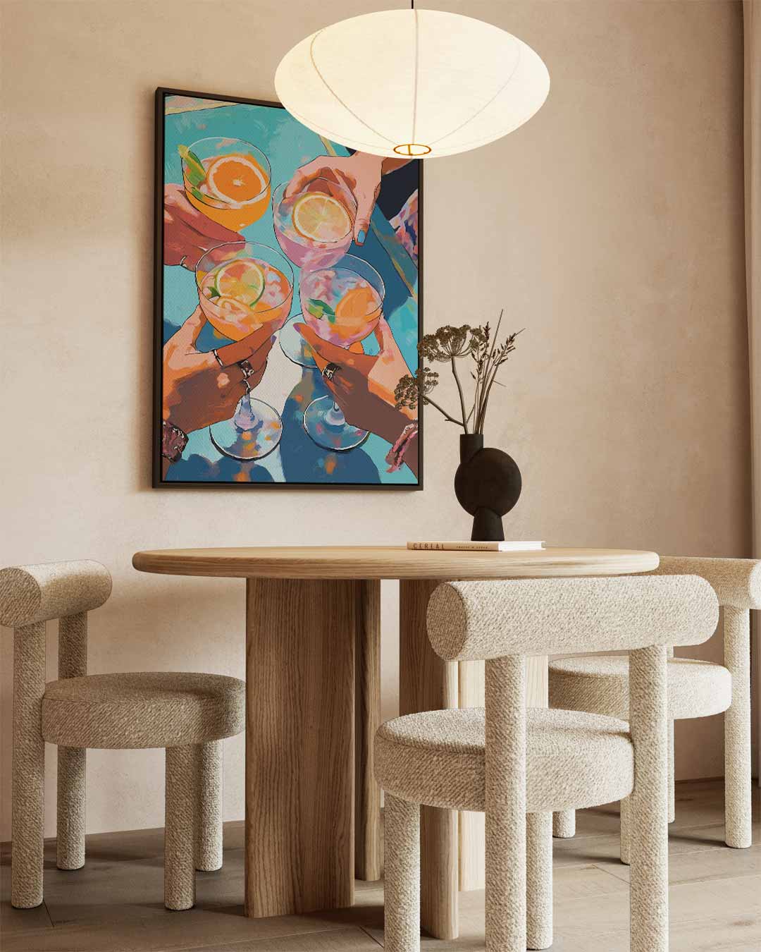 Vrolijke Toast Illustratie Kunstwerk-canvas-dibond-plexiglas-wanddecoratie-WallArtistic