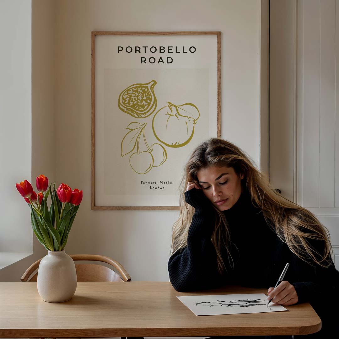 Portobello Road Farmers Market Poster-WallArtistic