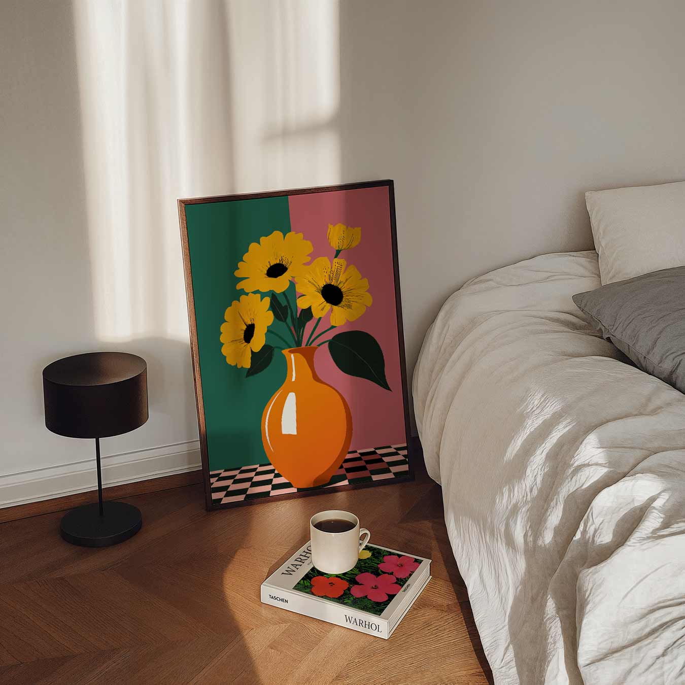 Bloemenpracht in Oranje Vaas Poster