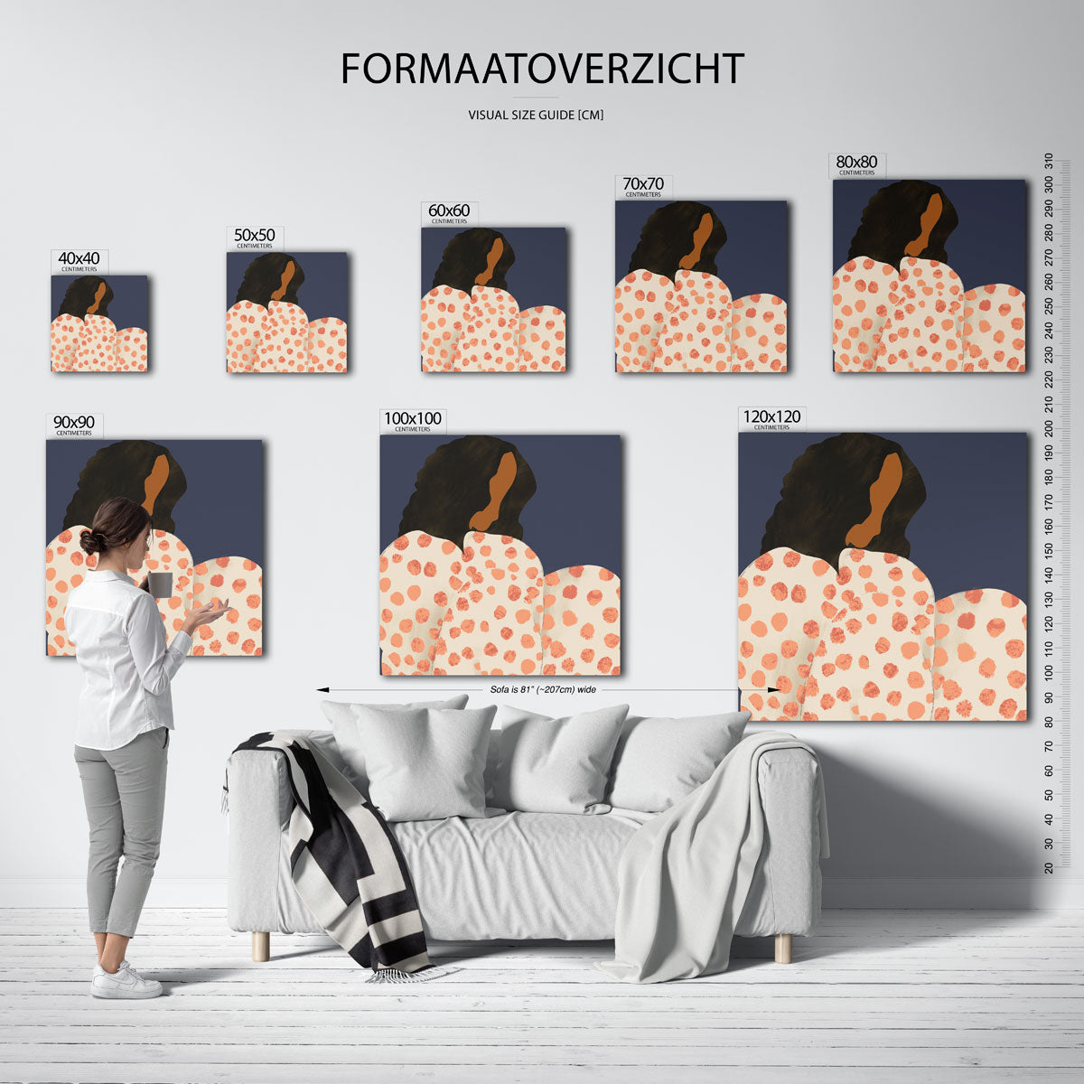 Vlekkenpatroon en silhouet Poster