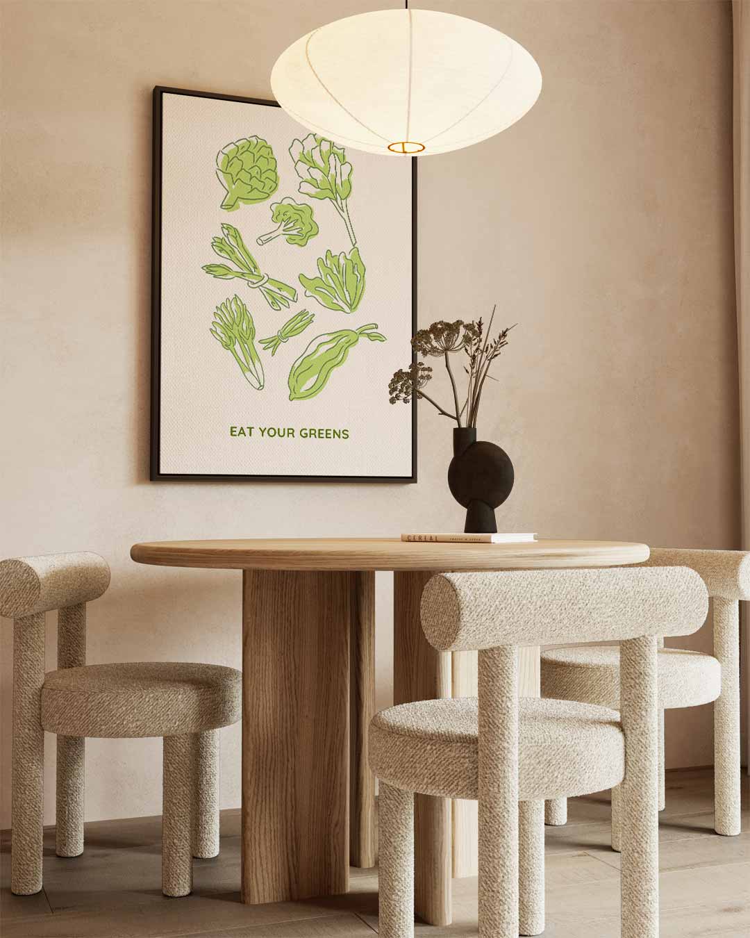 Groene Groente Illustratie Kunstwerk-canvas-dibond-plexiglas-wanddecoratie-WallArtistic