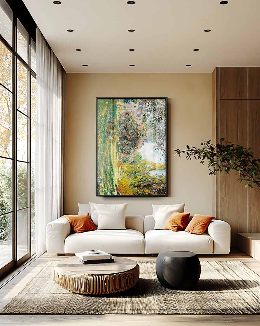 Tuinzicht Schilderij Kunstwerk-canvas-dibond-plexiglas-wanddecoratie-WallArtistic