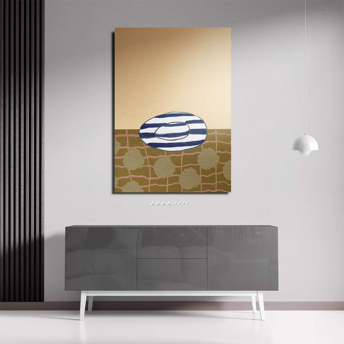 Strandvibes Illustratie Kunstwerk-canvas-dibond-plexiglas-wanddecoratie-WallArtistic
