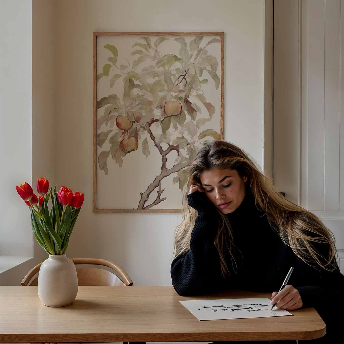 Dromerige Herfst Appelboom Poster-WallArtistic