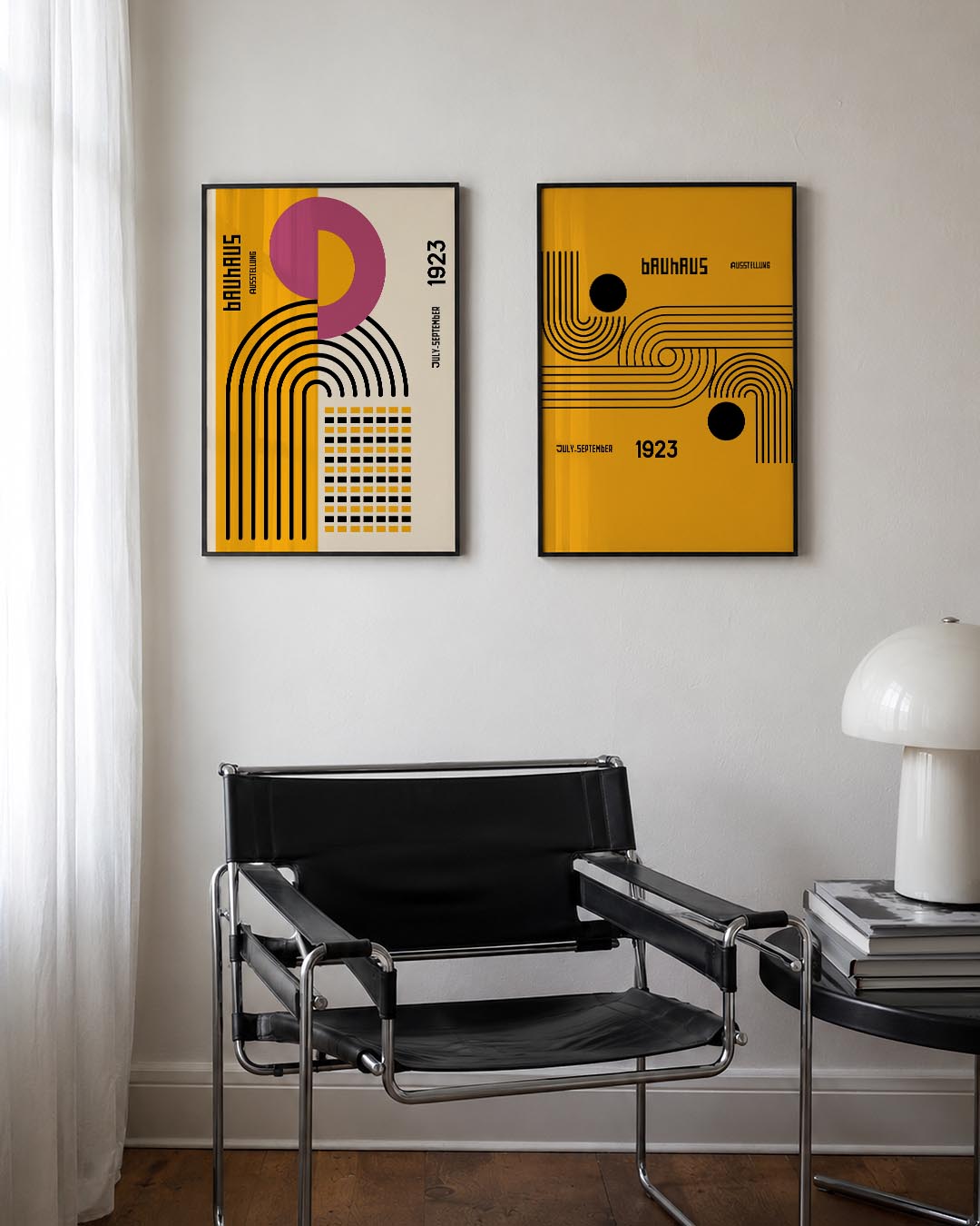 Kleurrijke lijnenspel Posterset