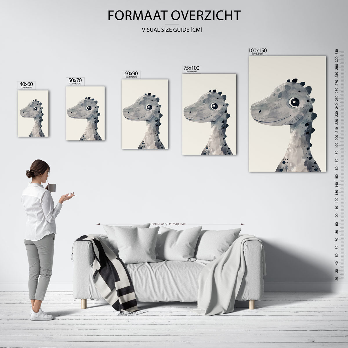 Vrolijke dinosaurus illustratie Kunstwerk