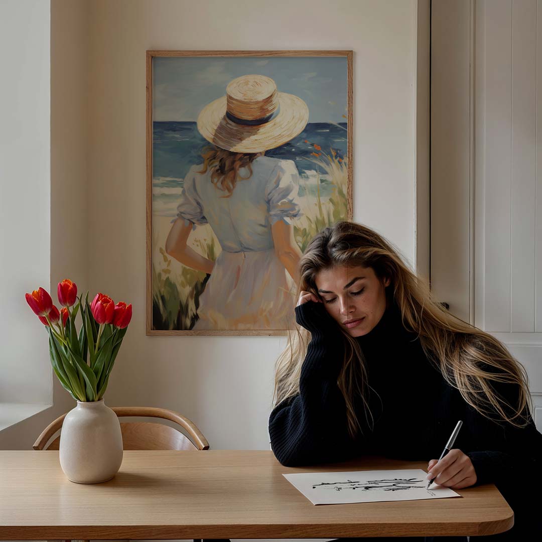 Zomers Strandtafereel Poster-WallArtistic