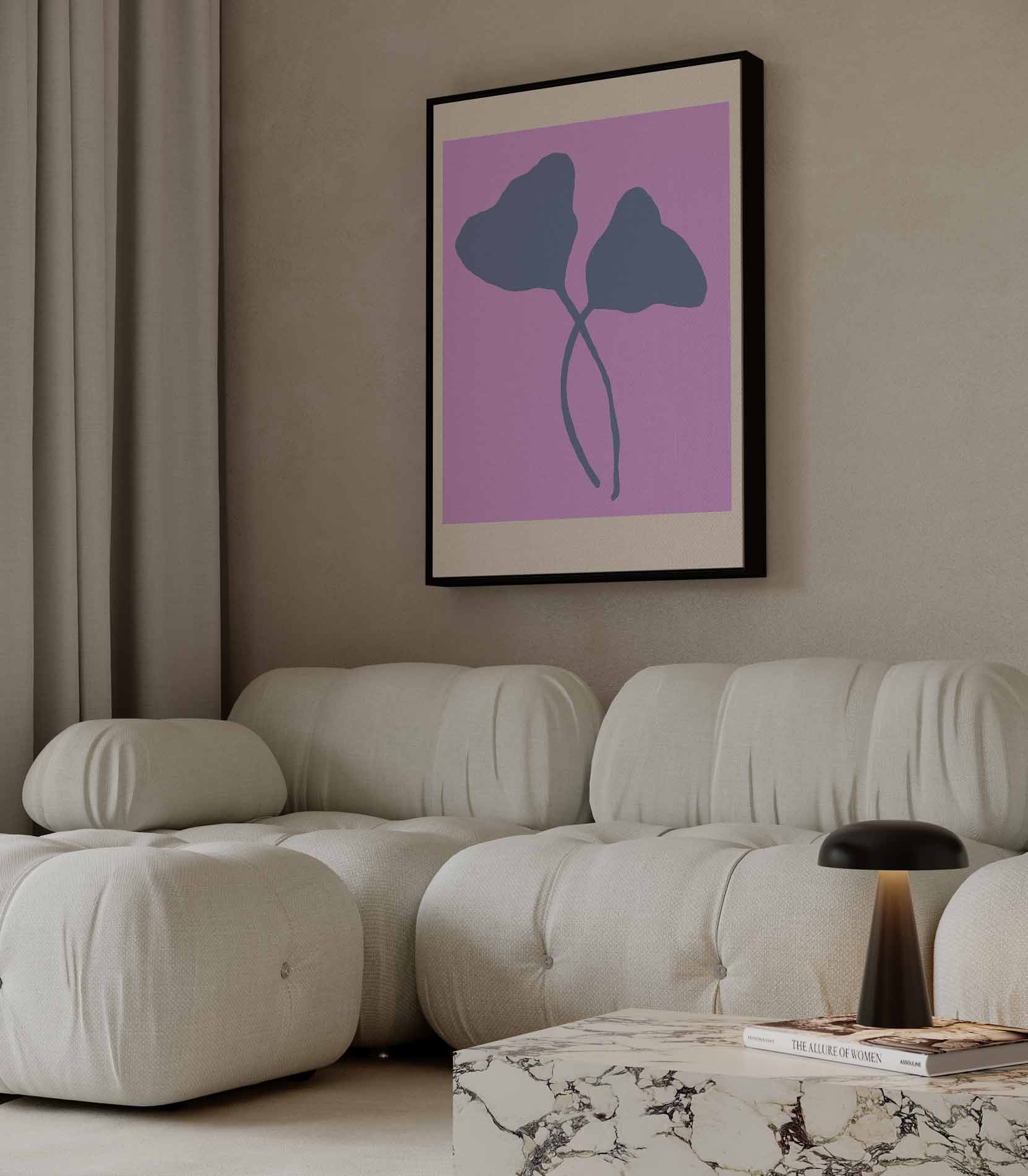 Speelse Bladstilte Kunstwerk-canvas-dibond-plexiglas-wanddecoratie-WallArtistic
