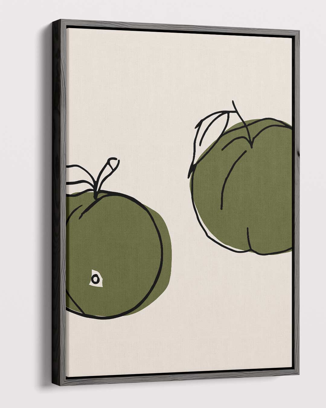 Twee Groene Vruchten Kunstafdruk Kunstwerk-canvas-dibond-plexiglas-wanddecoratie-WallArtistic